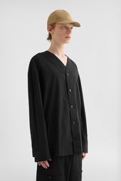 Camicia Con Scollo A V In Popeline Di Cotone