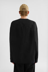 Camicia Con Scollo A V In Popeline Di Cotone