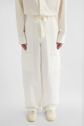 Linen Blend Cargo Trousers