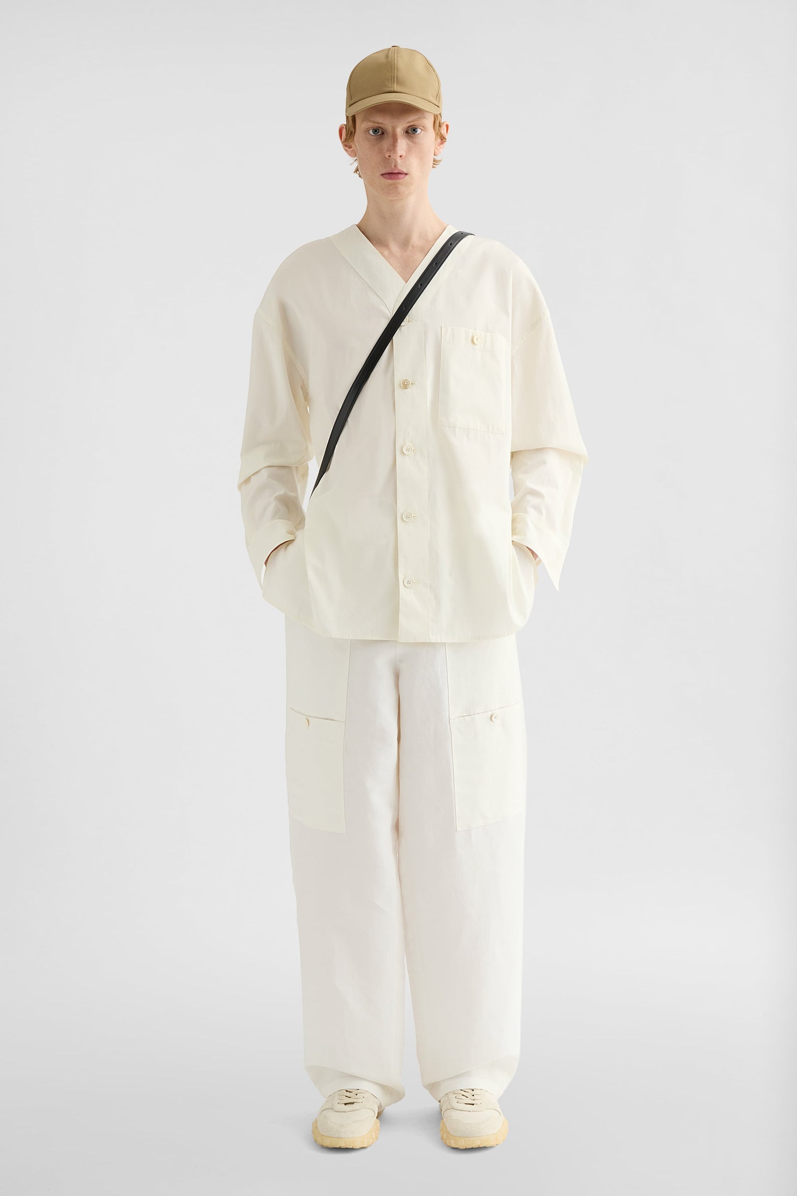 Linen Blend Cargo Trousers