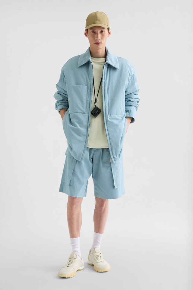 Giacca-camicia imbottita in popeline di cotone