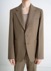 Tailored Single Breasted Jacket In Polywool