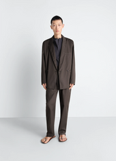 Double Breasted Workwear Jacket In Cotton Twill