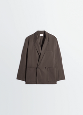 Double Breasted Workwear Jacket In Cotton Twill