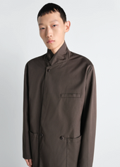Double Breasted Workwear Jacket In Cotton Twill