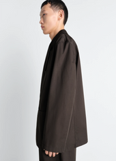 Double Breasted Workwear Jacket In Cotton Twill