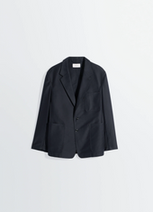 Single Breasted Workwear Jacket In Cotton Satin