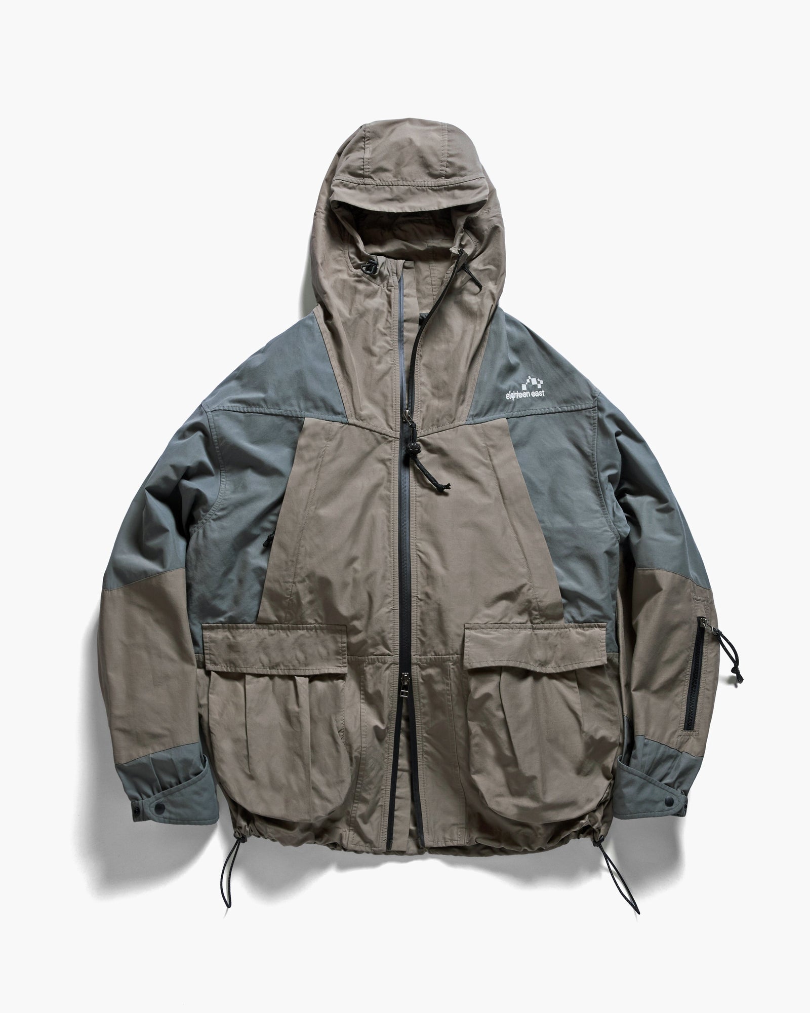Cascade Outdoor Protection System Hooded Shell Barely Sage Bluestone Water Repellent 60 40 Mountain Cloth