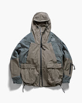 CASCADE OUTDOOR PROTECTION SYSTEM HOODED SHELL - BARELY SAGE / BLUESTONE WATER-REPELLENT 60/40 MOUNTAIN CLOTH