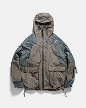 CASCADE OUTDOOR PROTECTION SYSTEM HOODED SHELL - BARELY SAGE / BLUESTONE WATER-REPELLENT 60/40 MOUNTAIN CLOTH