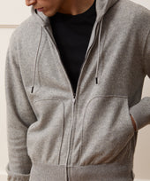 Camel-Cashmere Full-Zip Hoodie
