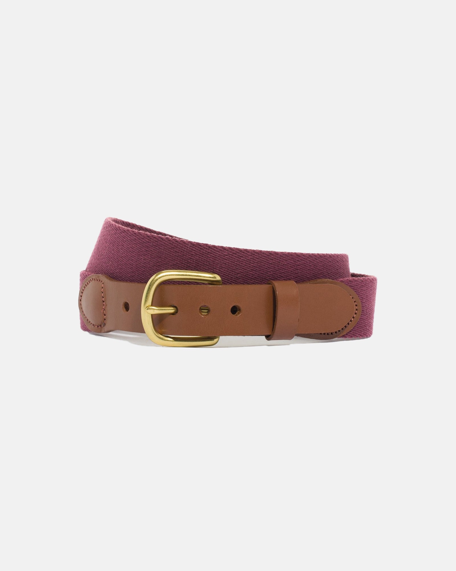 Made In Usa Solid Maroon Smooth Belgian Surcingle Belt