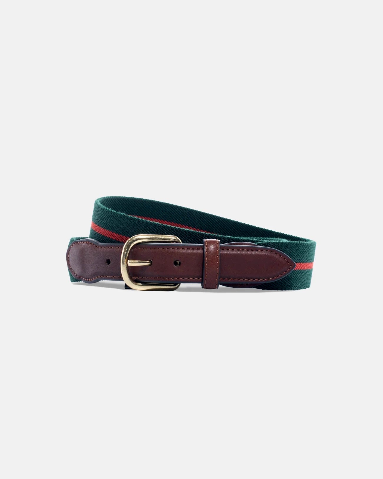 Made In Usa Green Red Striped Belgian Stretch Surcingle Belt