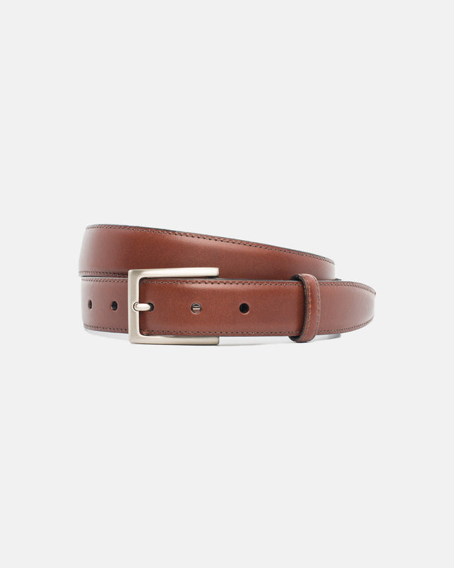 Made In Usa Cognac Italian Leather Belt