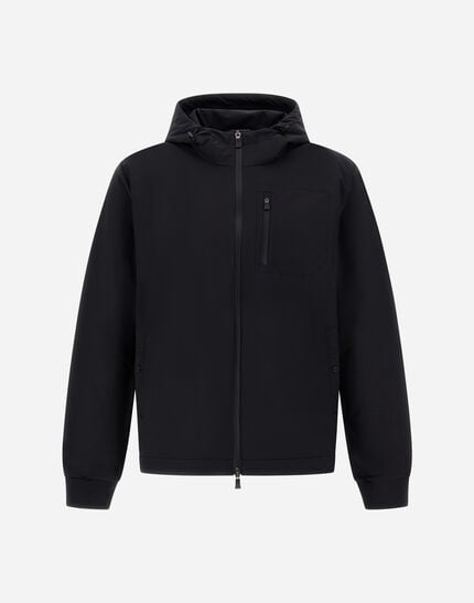 Double Face Interlock And 2 Layer Windstopper Hooded Jacket