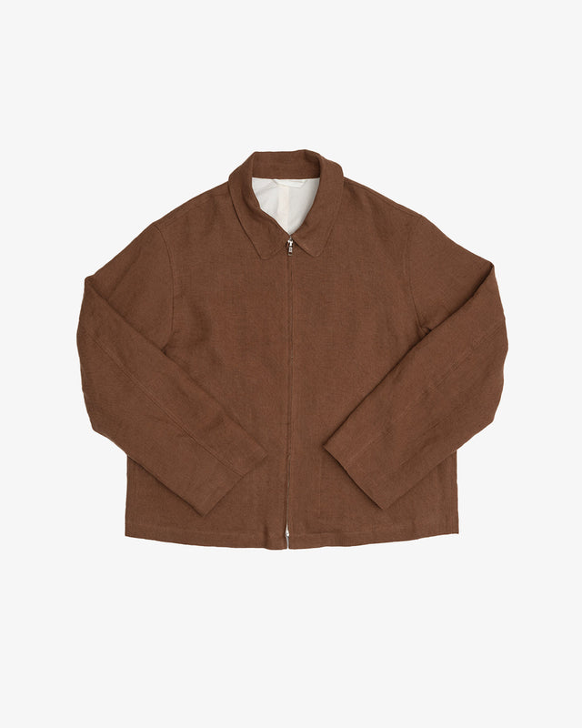SITE JACKET - BROWN WELTERWEIGHT BELGIAN LINEN