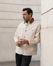 10oz Kurashikizome® Organic Cotton Duck Chore Jacket - Ivory