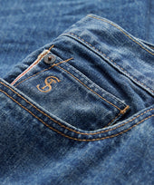 Slim Selvedge Jean in Blue Stonwewash