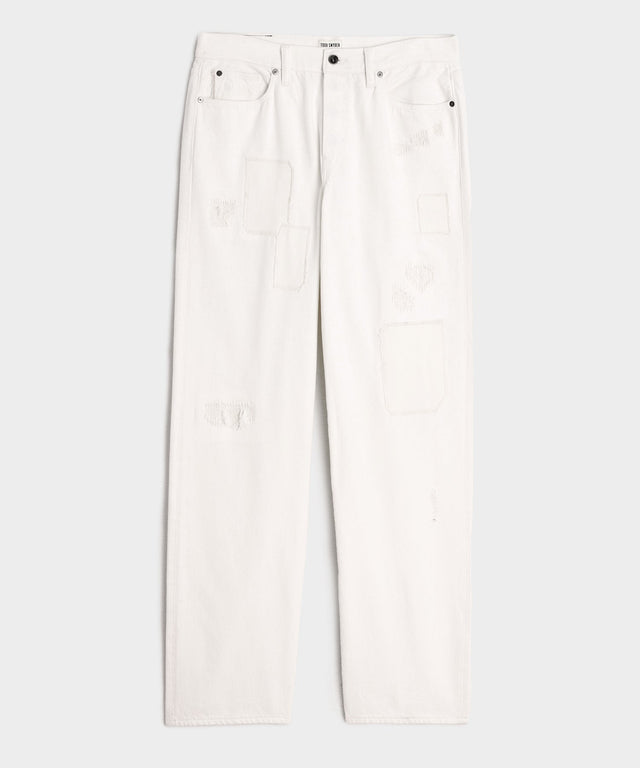 Relaxed Selvedge Jean in Distressed White
