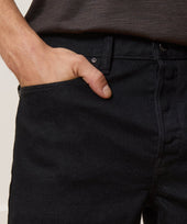 Straight Japanese Selvedge Stretch Jean in Black