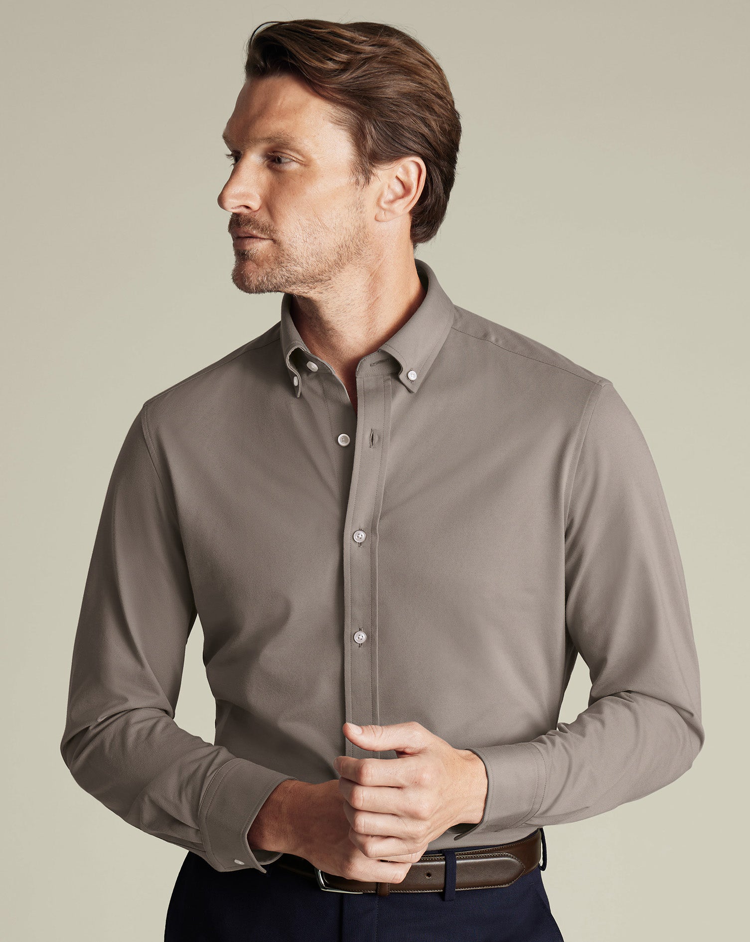 Performance Stretch Jersey Shirt Mocha