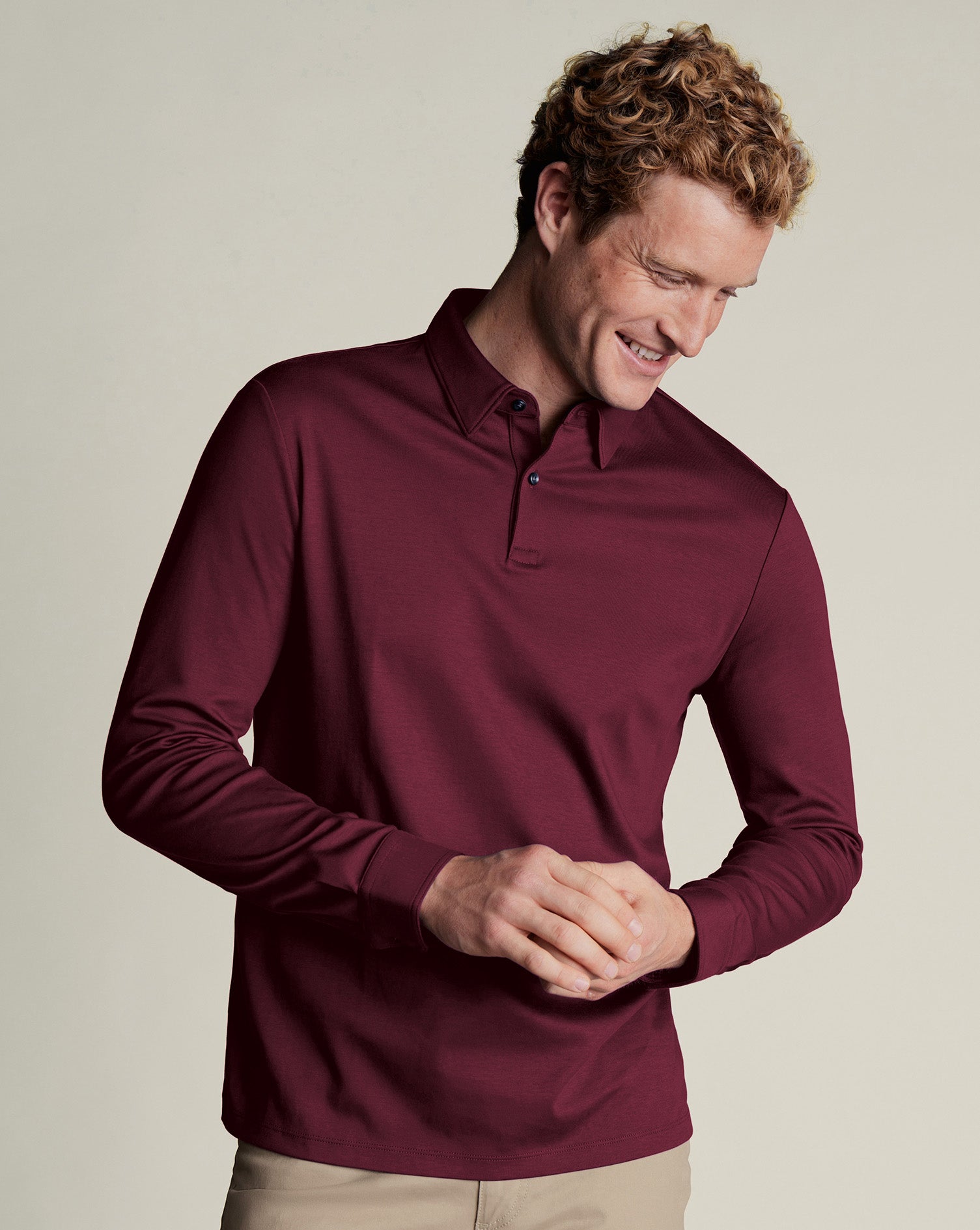 Long Sleeve Smart Cotton Polo