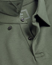 Long Sleeve Smart Cotton Polo Green
