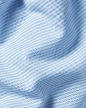 Striped Tyrwhitt Pique Polo Cornflower