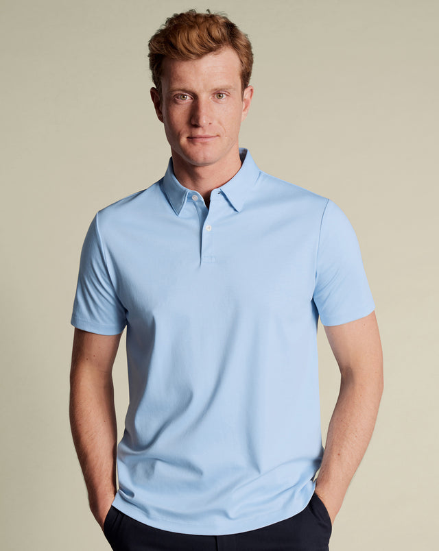 Smart Cotton Polo - Sky Blue