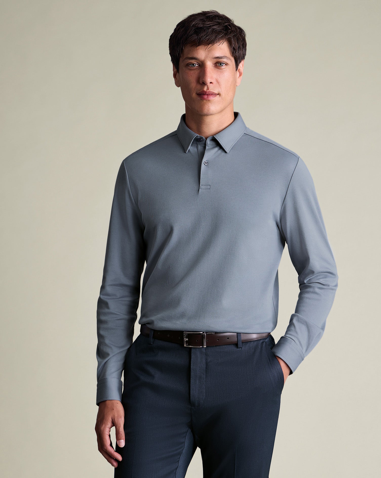 Long Sleeve Smart Cotton Polo