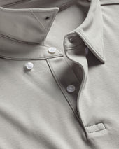 Long Sleeve Smart Cotton Polo Gray