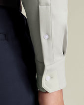 Long Sleeve Smart Cotton Polo Gray