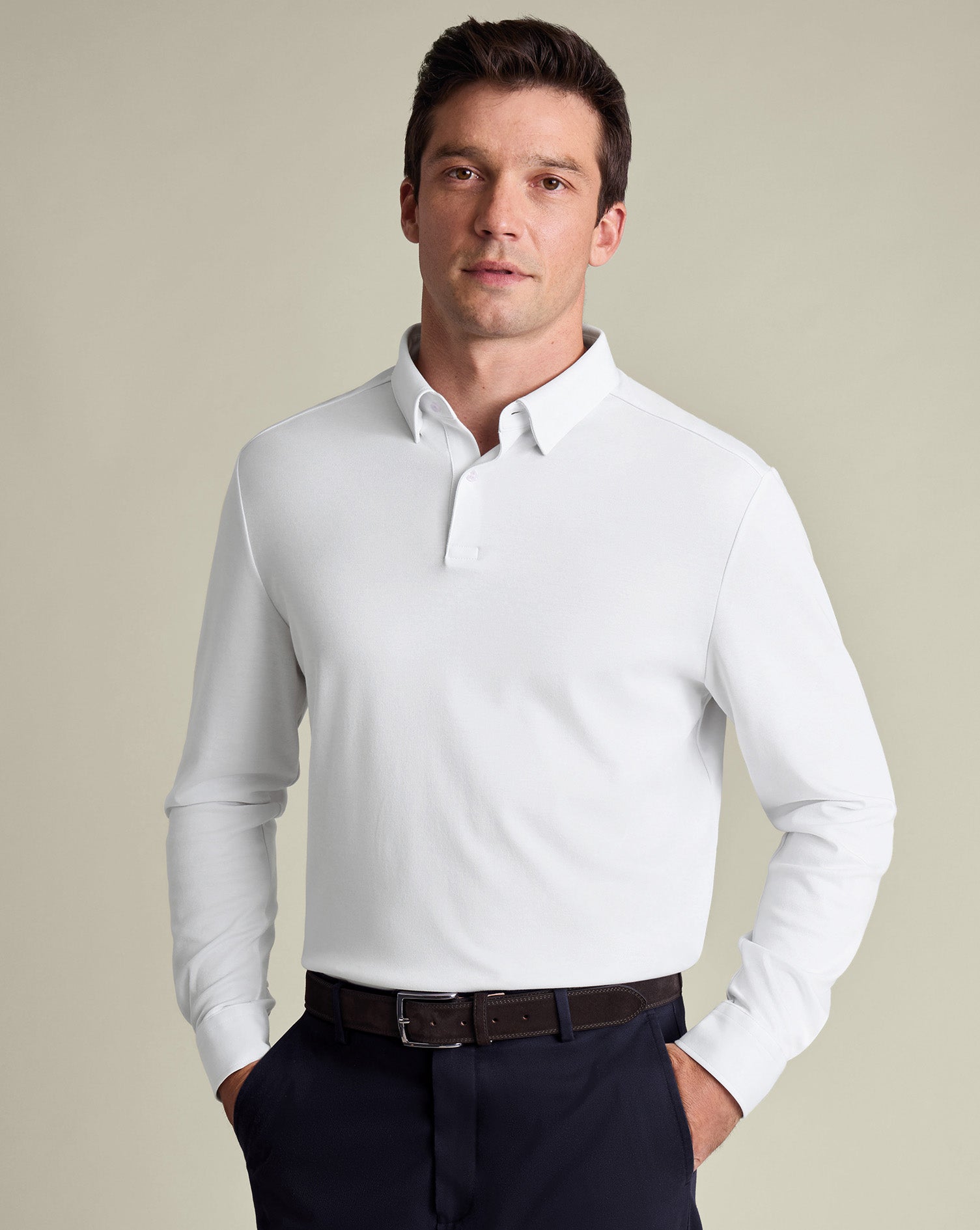 Long Sleeve Smart Cotton Polo