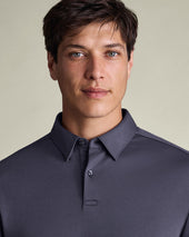 Long Sleeve Cotton Polo Dark