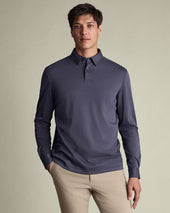 Long Sleeve Cotton Polo Dark