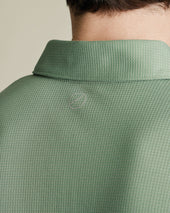 Performance Textured Zip Neck Polo Green