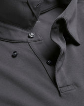 Long Sleeve Smart Cotton Polo Gray