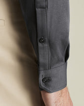 Long Sleeve Smart Cotton Polo Gray