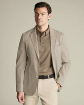 Long Sleeve Smart Cotton Polo Mocha