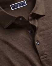Pure Linen Polo Brown