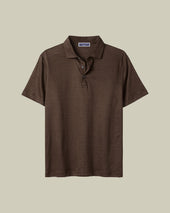 Pure Linen Polo Brown