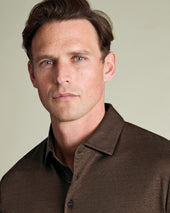 Pure Linen Polo Brown