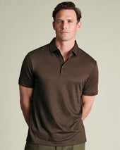 Pure Linen Polo Brown