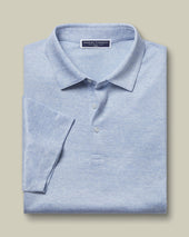 Polo En Lin Bleu Ciel