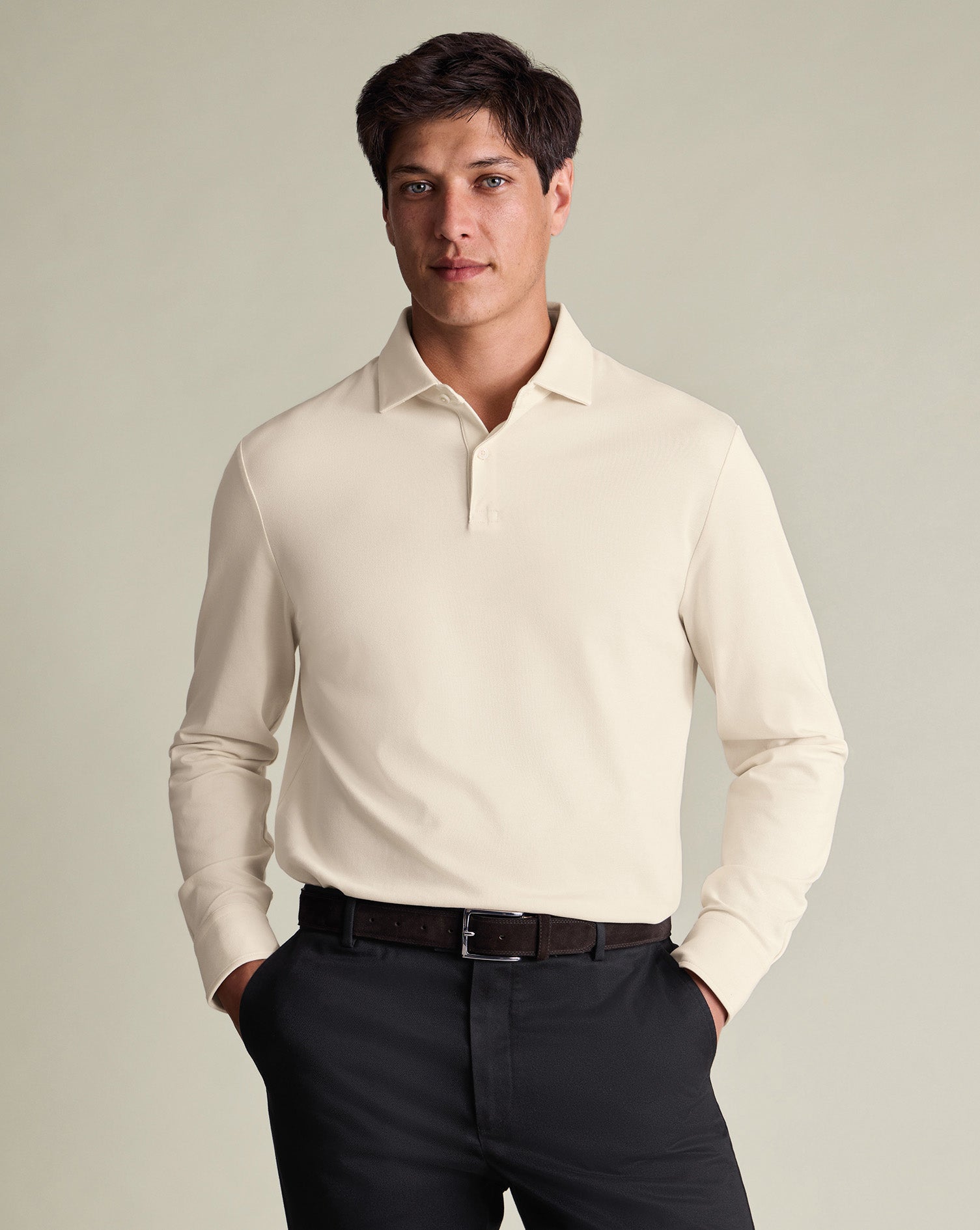 Long Sleeve Smart Pique Polo