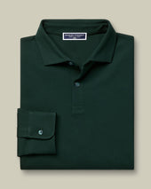 Long Sleeve Smart Pique Polo Dark