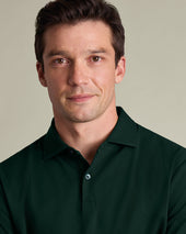 Long Sleeve Smart Pique Polo Dark