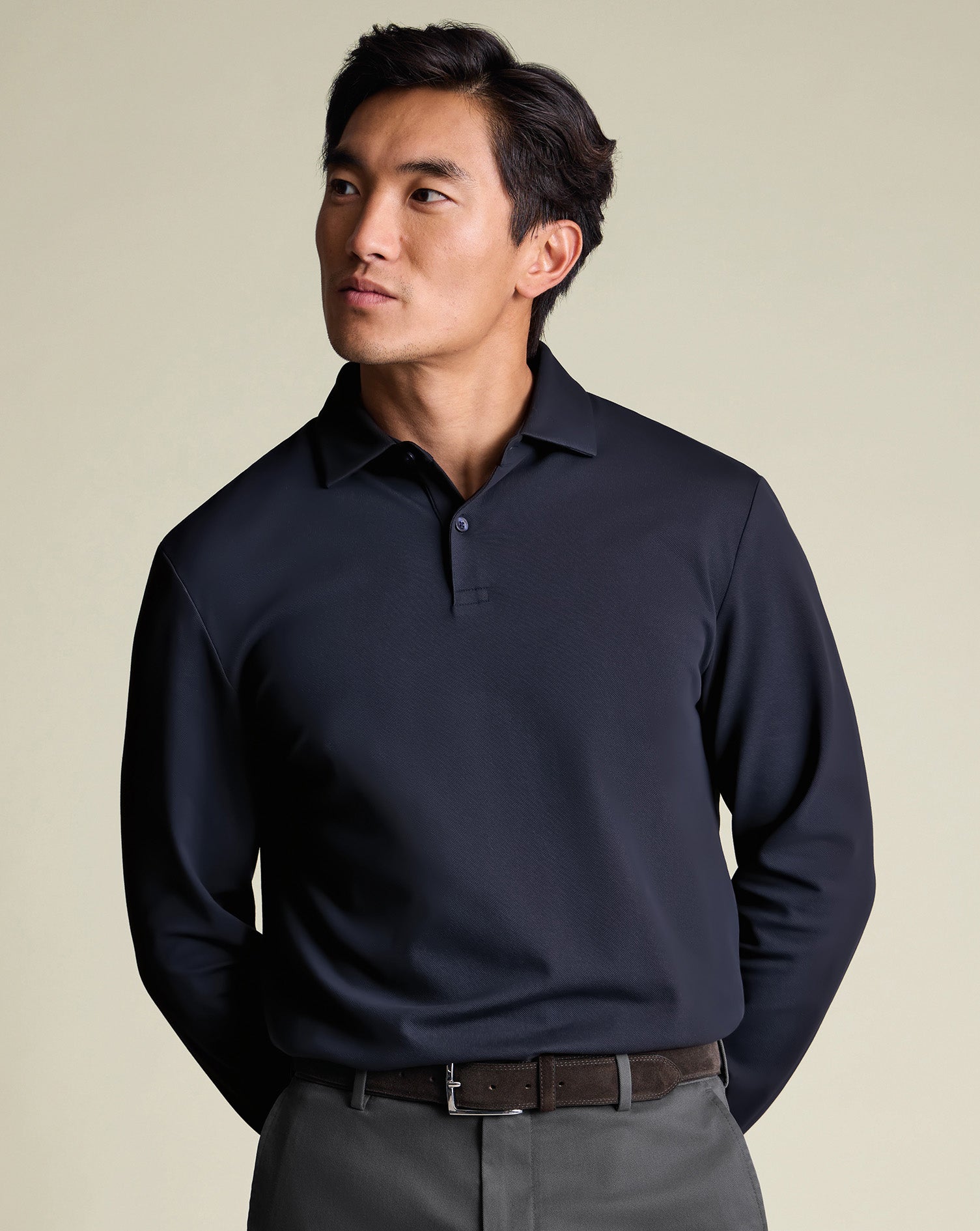 Long Sleeve Smart Pique Polo