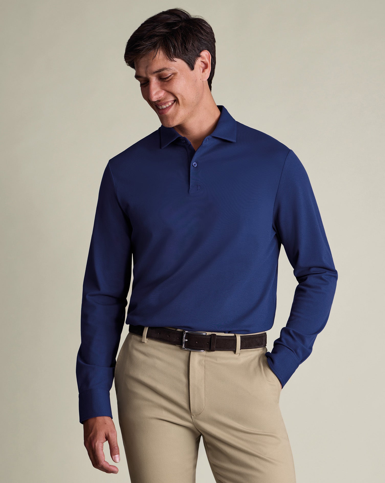 Long Sleeve Smart Pique Polo