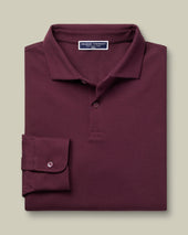 Long Sleeve Smart Pique Polo Red